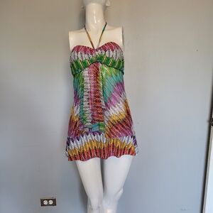 Profile By Gottex Mexicana Flyaway Bandeau Tankini & Skirted Bottom, VGUC, Sz 6